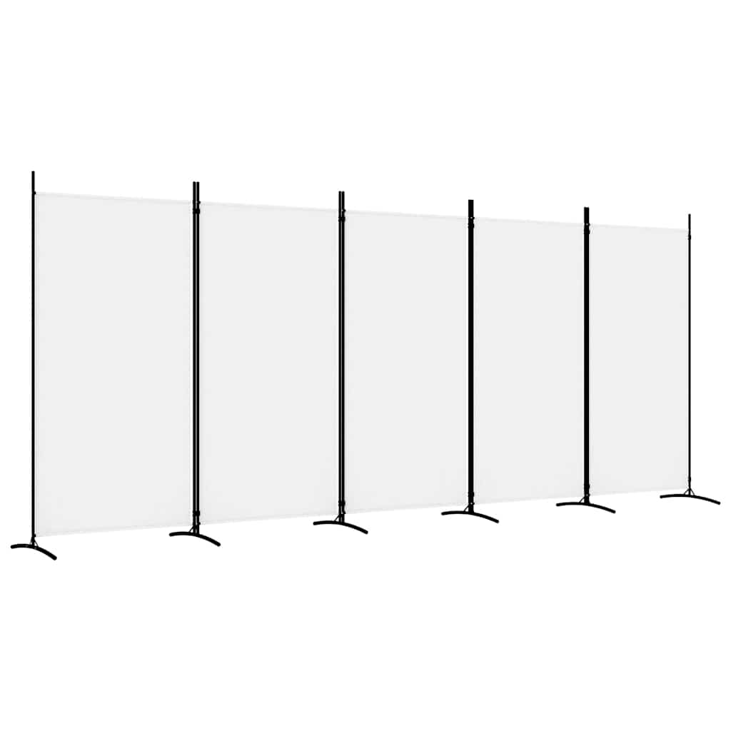 Divisorio a 5 Pannelli Bianco 433x180 cm Tessuto - homemem39