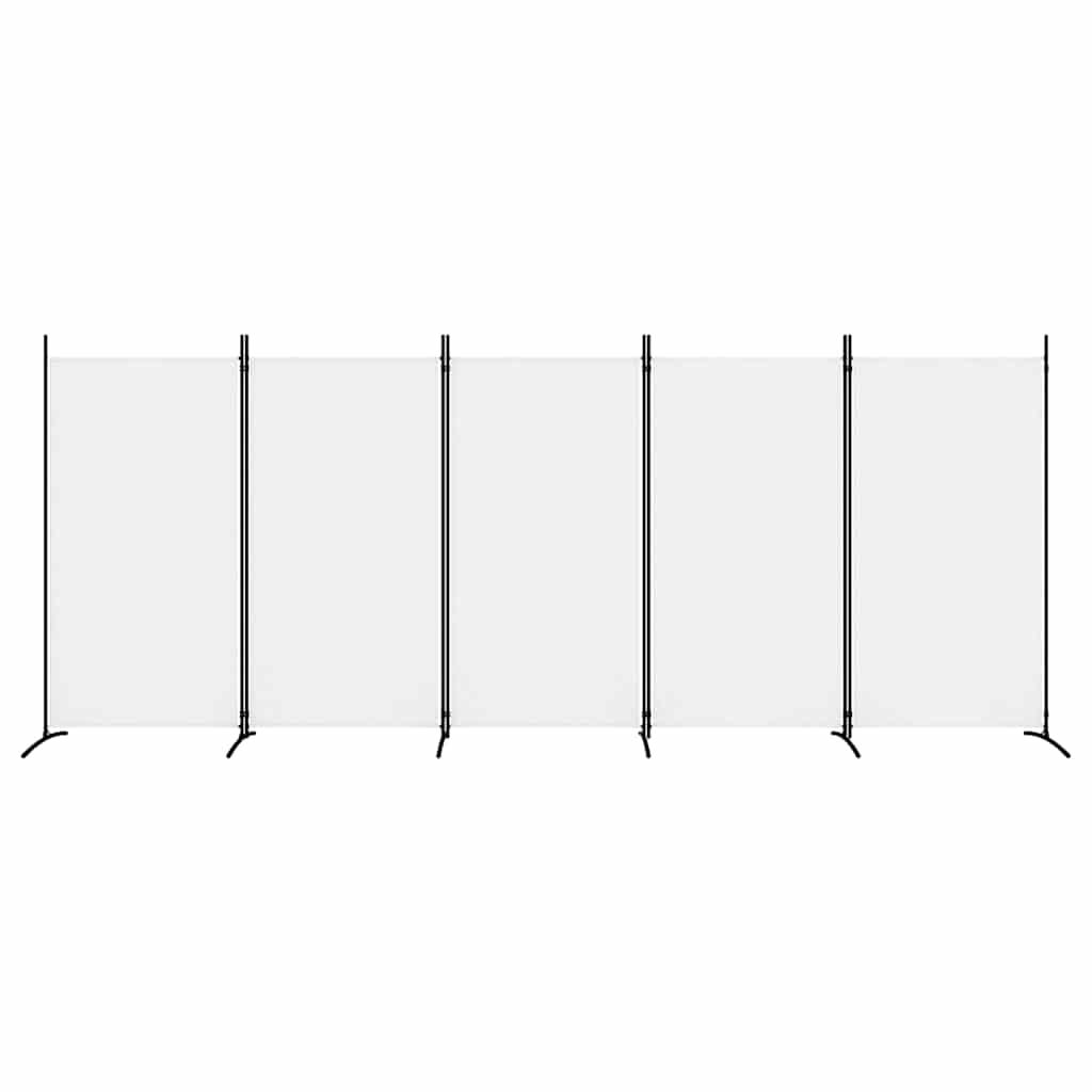 Divisorio a 5 Pannelli Bianco 433x180 cm Tessuto - homemem39