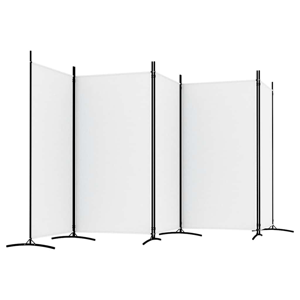 Divisorio a 5 Pannelli Bianco 433x180 cm Tessuto - homemem39