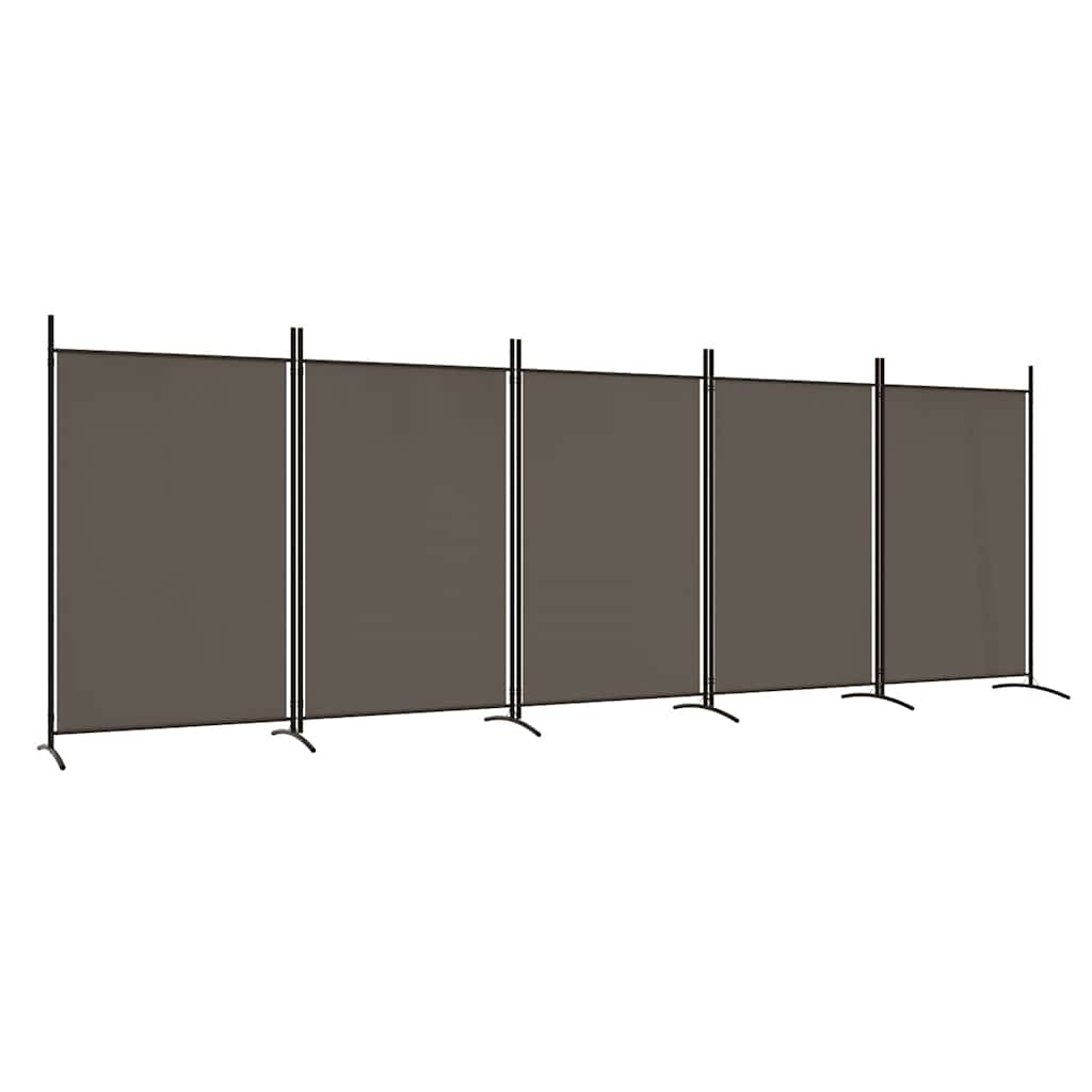 Divisorio a 5 Pannelli Antracite 433x180 cm Tessuto - homemem39