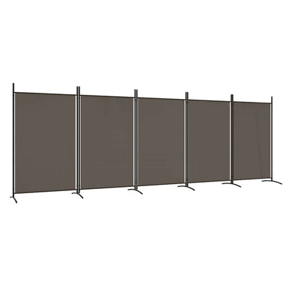 Divisorio a 5 Pannelli Antracite 433x180 cm Tessuto - homemem39