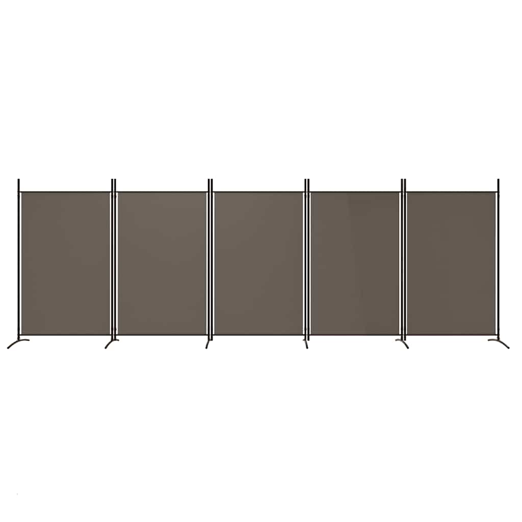 Divisorio a 5 Pannelli Antracite 433x180 cm Tessuto - homemem39