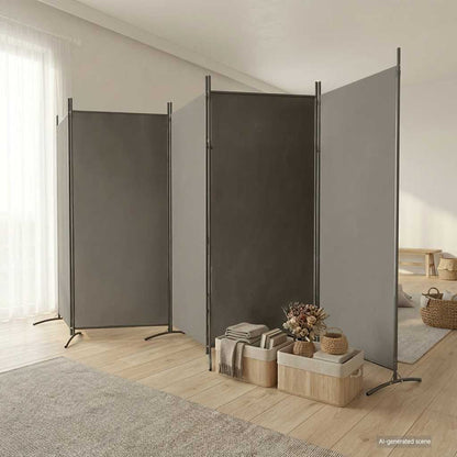 Divisorio a 5 Pannelli Antracite 433x180 cm Tessuto - homemem39