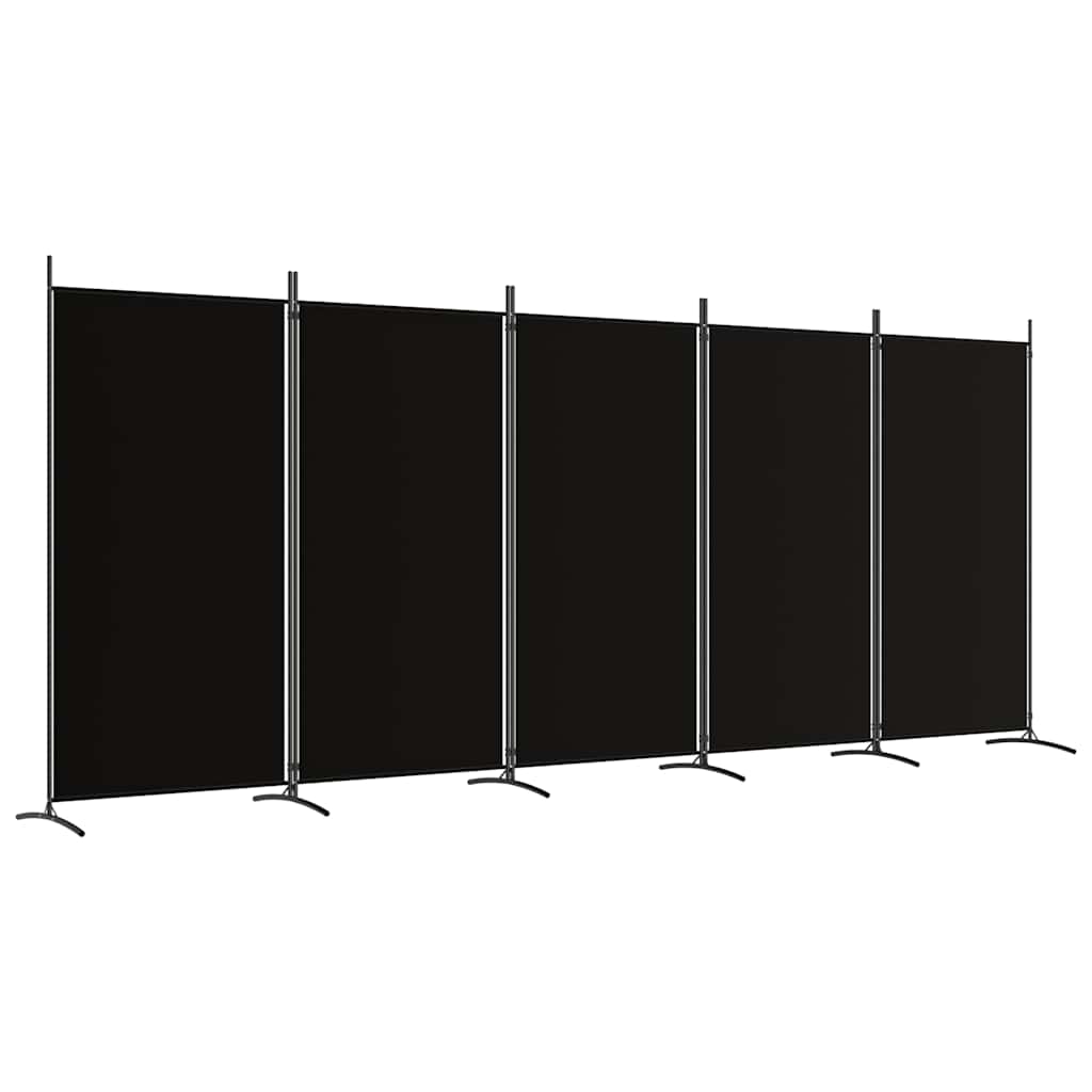 Divisorio a 5 Pannelli Nero 433x180 cm in Tessuto - homemem39