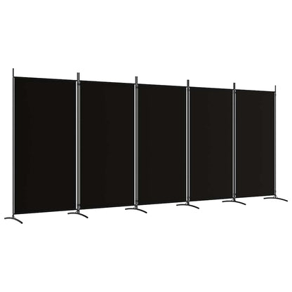 Divisorio a 5 Pannelli Nero 433x180 cm in Tessuto - homemem39