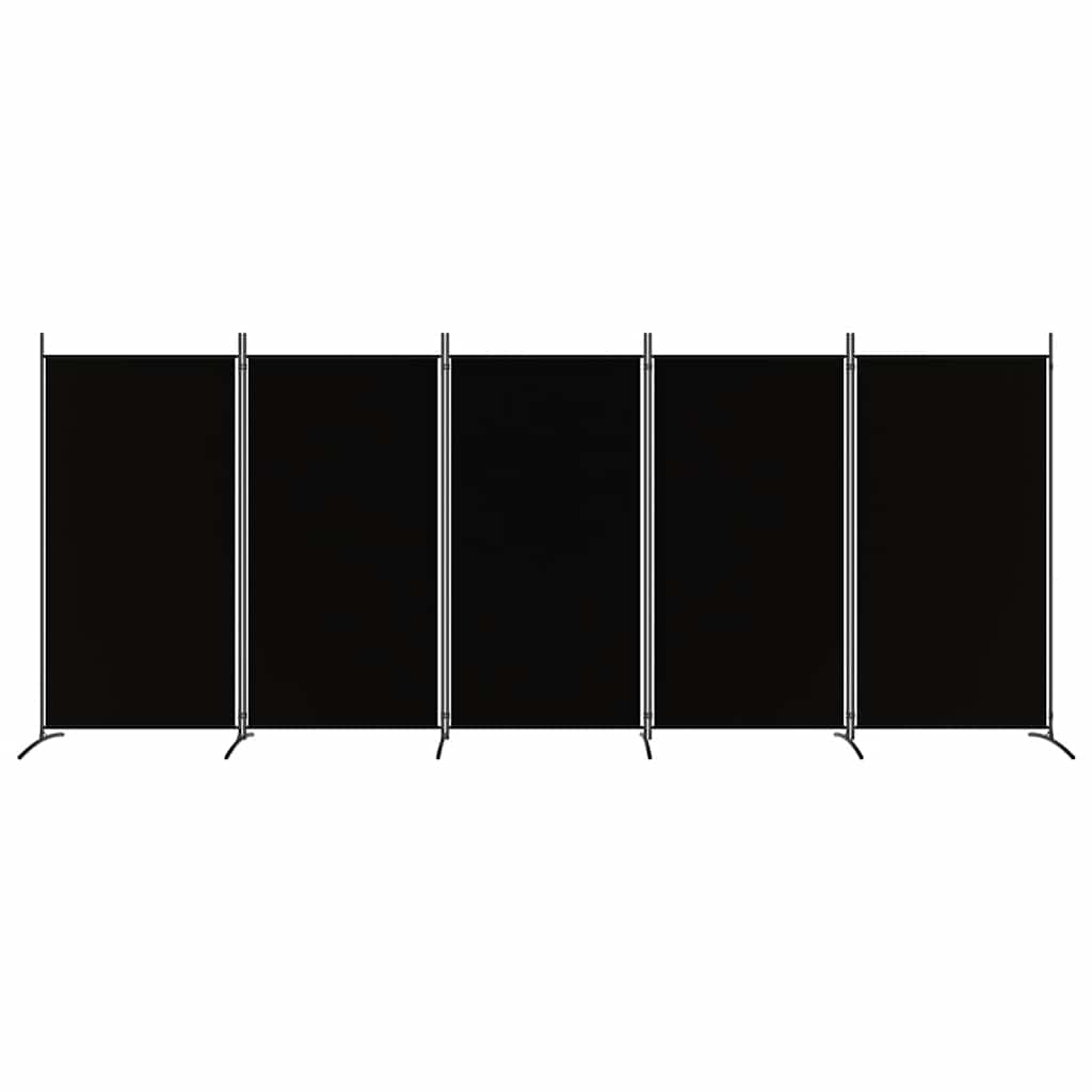 Divisorio a 5 Pannelli Nero 433x180 cm in Tessuto - homemem39