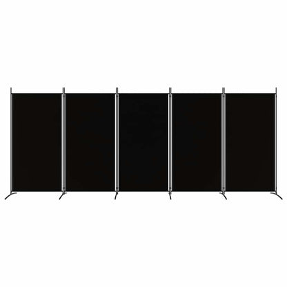 Divisorio a 5 Pannelli Nero 433x180 cm in Tessuto - homemem39