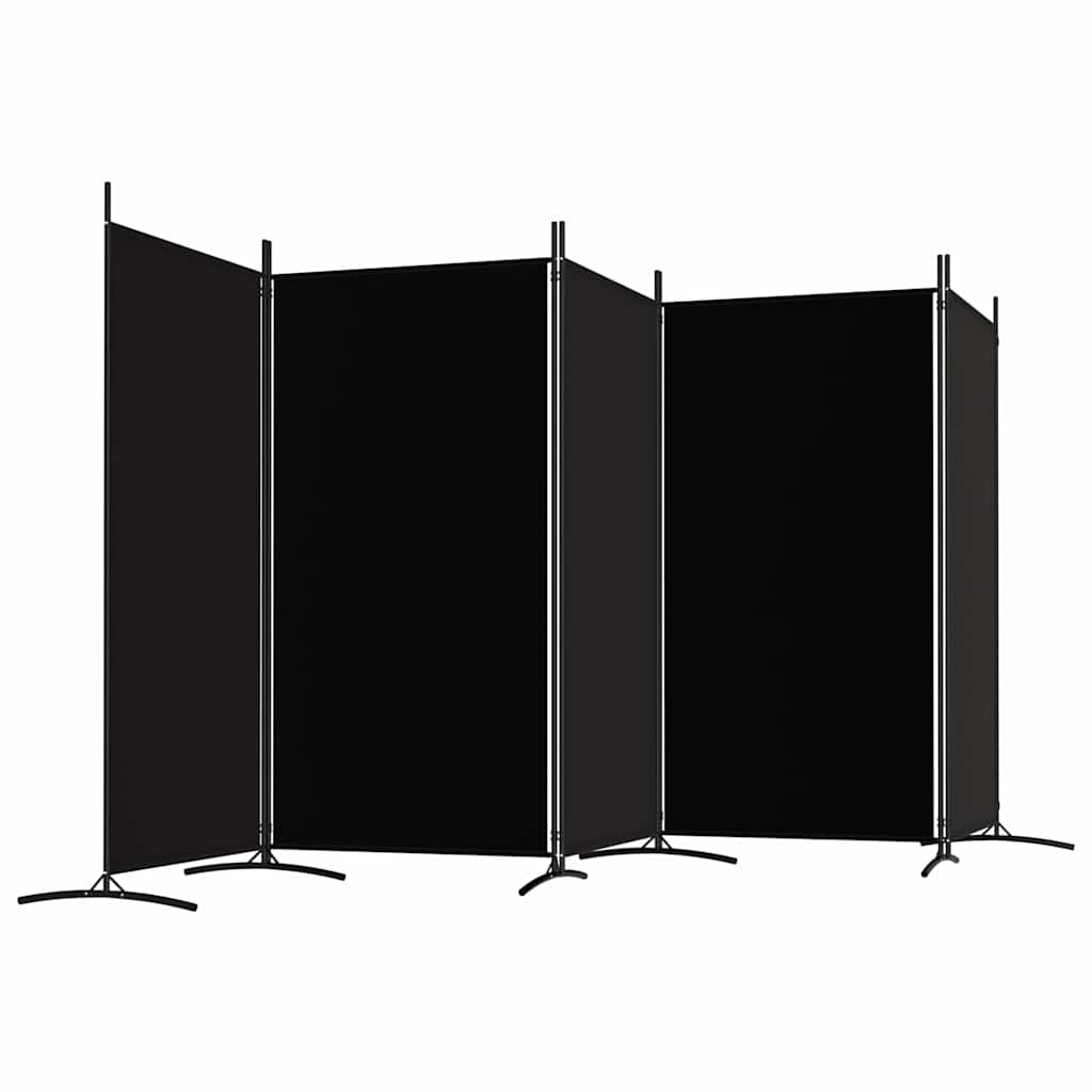 Divisorio a 5 Pannelli Nero 433x180 cm in Tessuto - homemem39