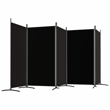 Divisorio a 5 Pannelli Nero 433x180 cm in Tessuto - homemem39