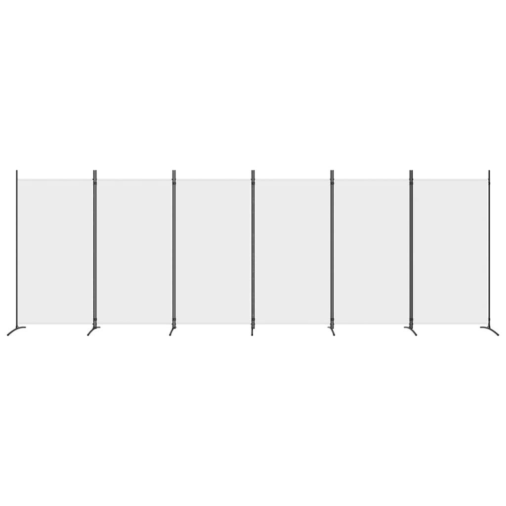 Divisorio a 6 Pannelli Bianco 520x180 cm Tessuto