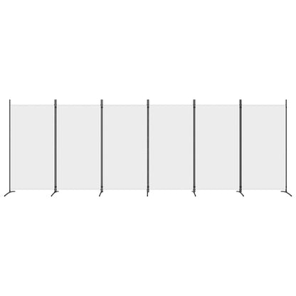 Divisorio a 6 Pannelli Bianco 520x180 cm Tessuto