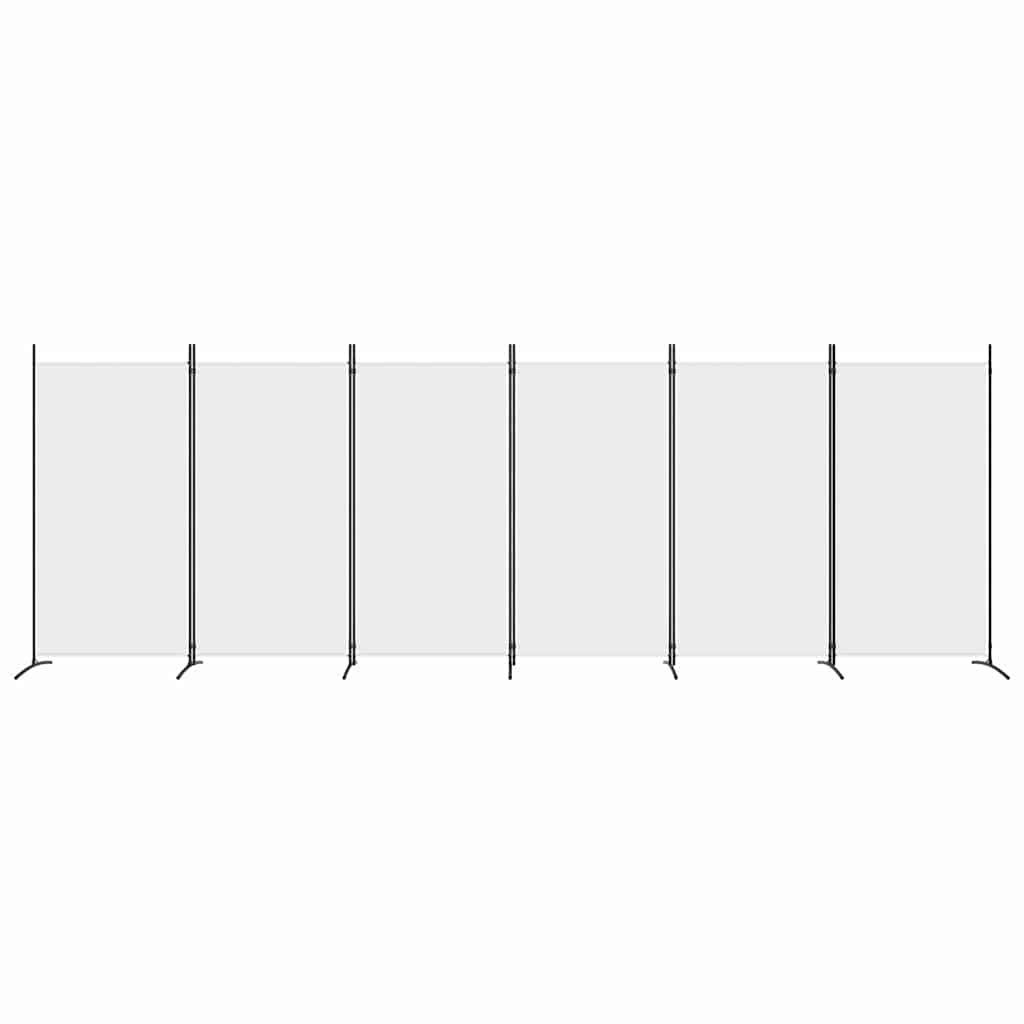 Divisorio a 6 Pannelli Bianco 520x180 cm Tessuto - homemem39