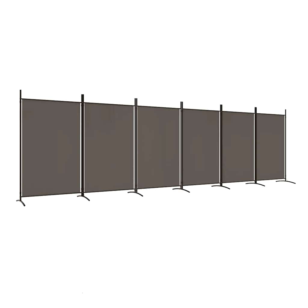Divisorio a 6 Pannelli Antracite 520x180 cm Tessuto - homemem39