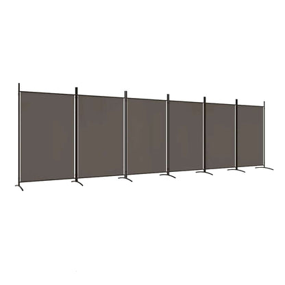 Divisorio a 6 Pannelli Antracite 520x180 cm Tessuto - homemem39