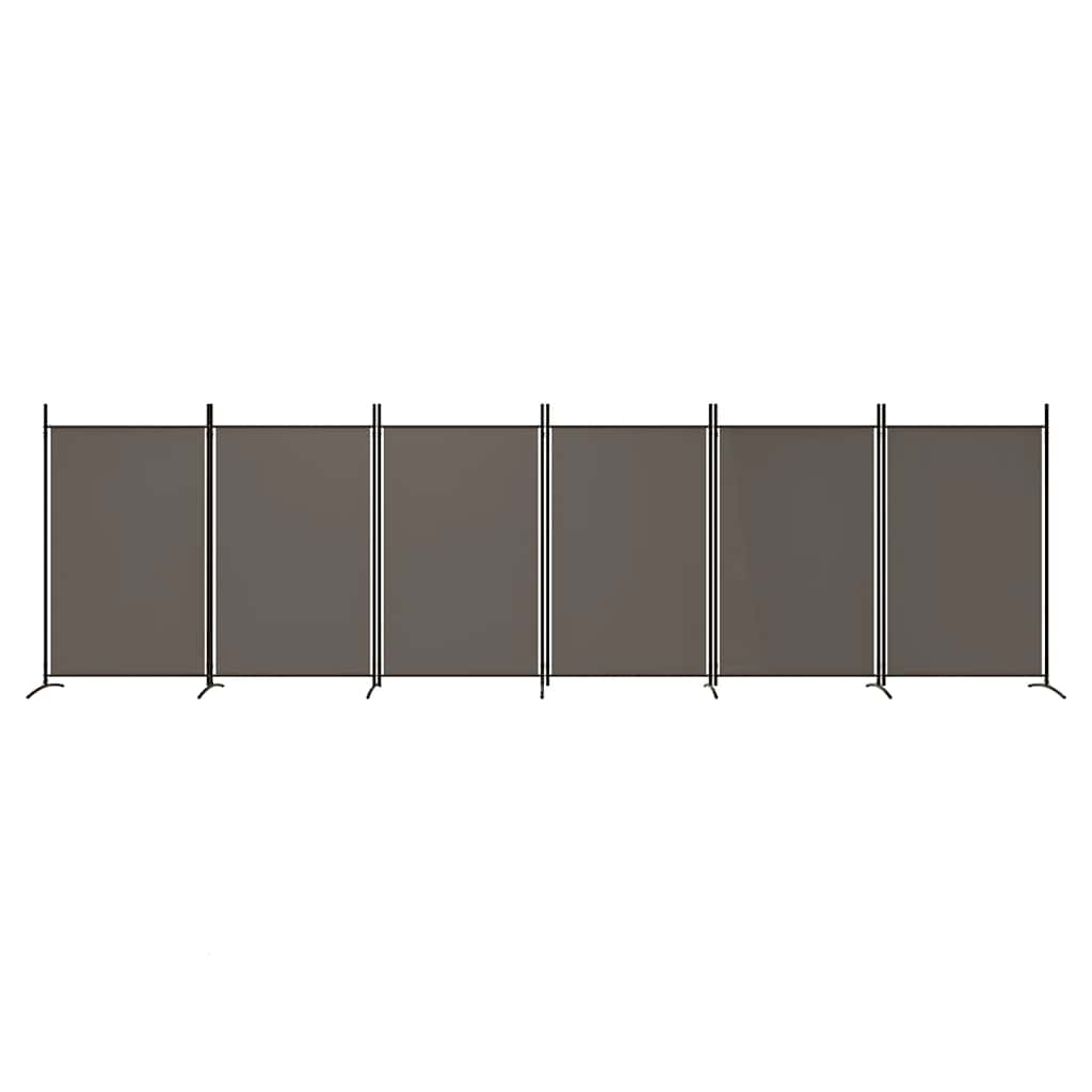 Divisorio a 6 Pannelli Antracite 520x180 cm Tessuto - homemem39