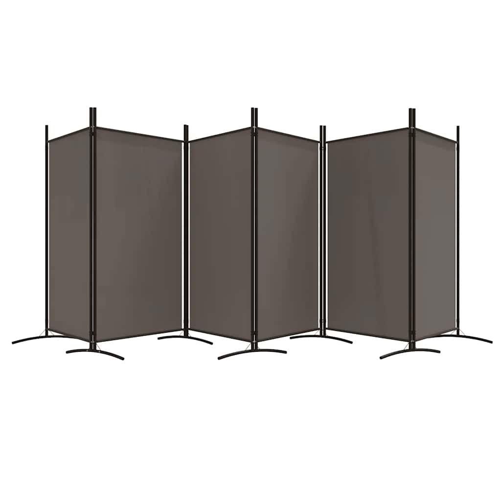 Divisorio a 6 Pannelli Antracite 520x180 cm Tessuto - homemem39