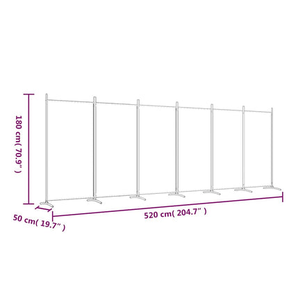 Divisorio a 6 Pannelli Antracite 520x180 cm Tessuto - homemem39