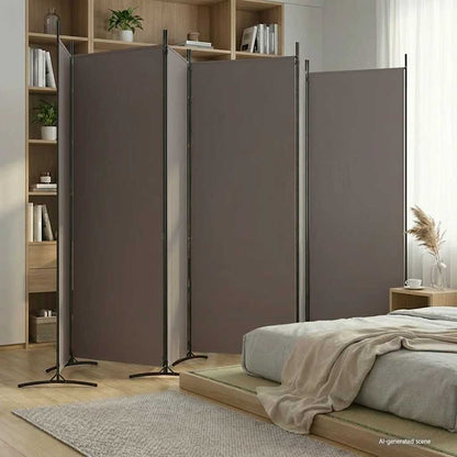 Divisorio a 6 Pannelli Antracite 520x180 cm Tessuto - homemem39