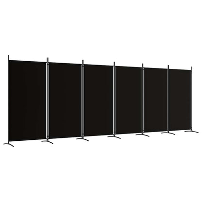 Divisorio a 6 Pannelli Nero 520x180 cm in Tessuto - homemem39