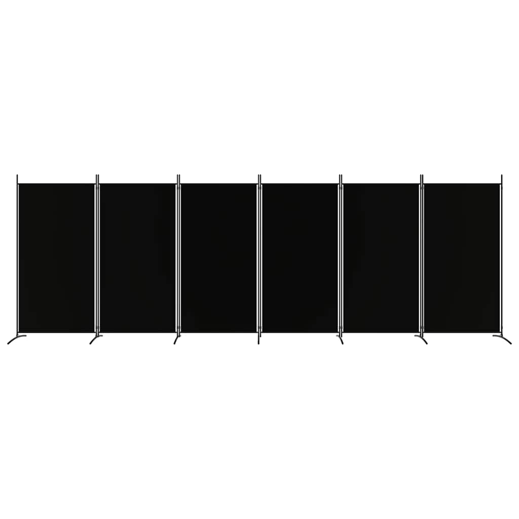 Divisorio a 6 Pannelli Nero 520x180 cm in Tessuto - homemem39