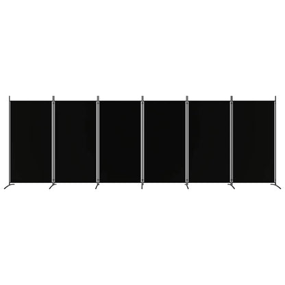 Divisorio a 6 Pannelli Nero 520x180 cm in Tessuto - homemem39