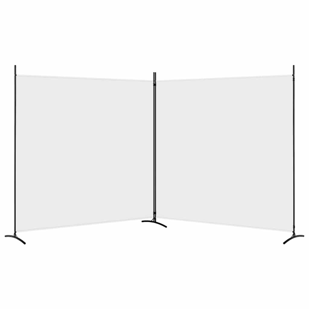 Divisorio a 2 Pannelli Bianco 348x180 cm Tessuto - homemem39
