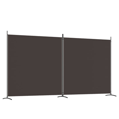 Divisorio a 2 Pannelli Marrone 348x180 cm in Tessuto | homemem39