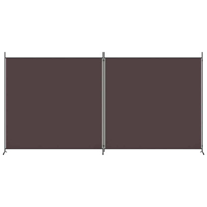 Divisorio a 2 Pannelli Marrone 348x180 cm in Tessuto