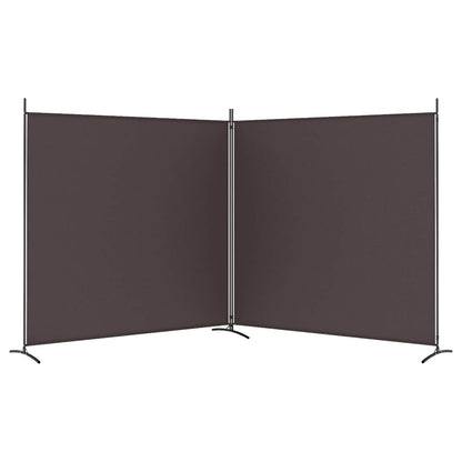 Divisorio a 2 Pannelli Marrone 348x180 cm in Tessuto