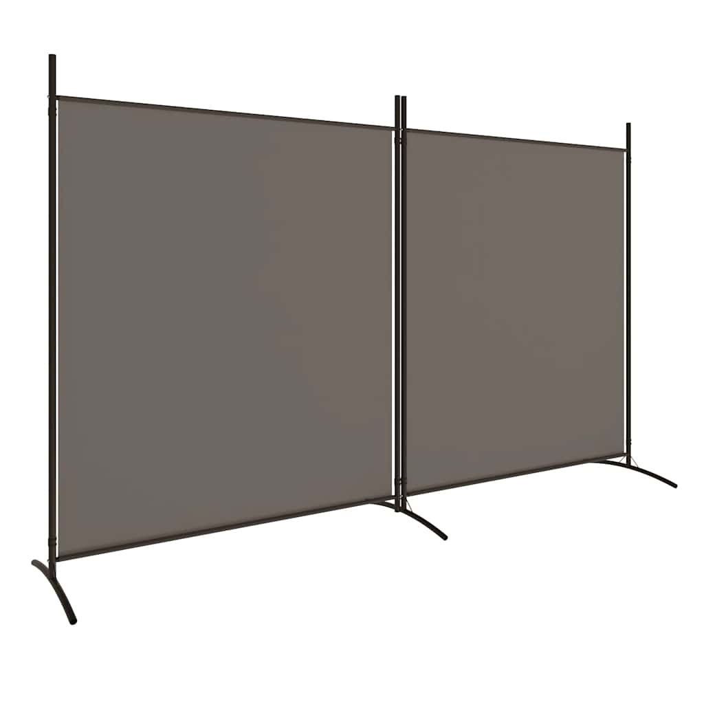 Divisorio a 2 Pannelli Antracite 348x180 cm Tessuto - homemem39
