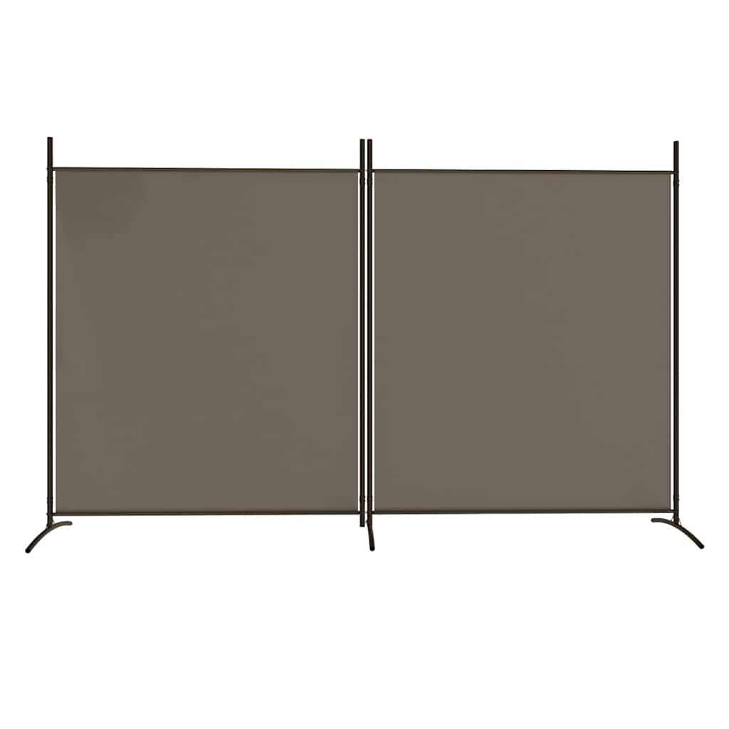 Divisorio a 2 Pannelli Antracite 348x180 cm Tessuto - homemem39