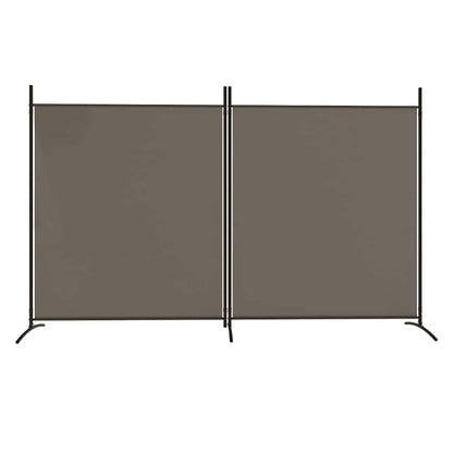 Divisorio a 2 Pannelli Antracite 348x180 cm Tessuto - homemem39
