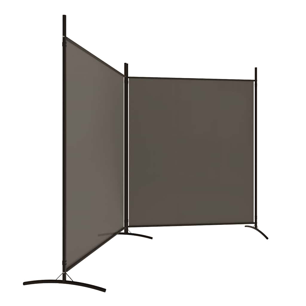 Divisorio a 2 Pannelli Antracite 348x180 cm Tessuto - homemem39
