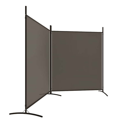 Divisorio a 2 Pannelli Antracite 348x180 cm Tessuto - homemem39