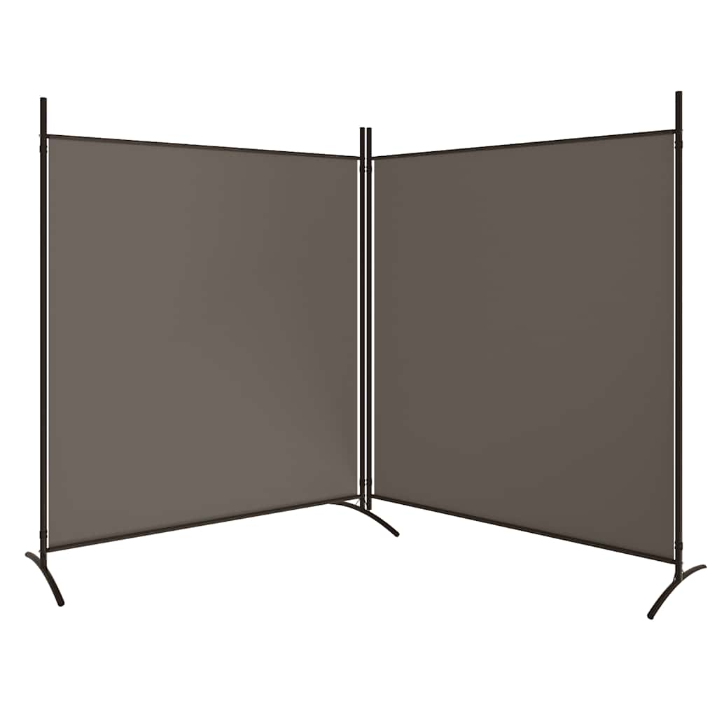 Divisorio a 2 Pannelli Antracite 348x180 cm Tessuto - homemem39