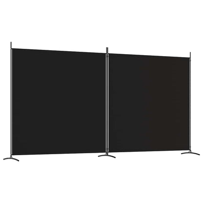 Divisorio a 2 Pannelli Nero 348x180 cm in Tessuto - homemem39