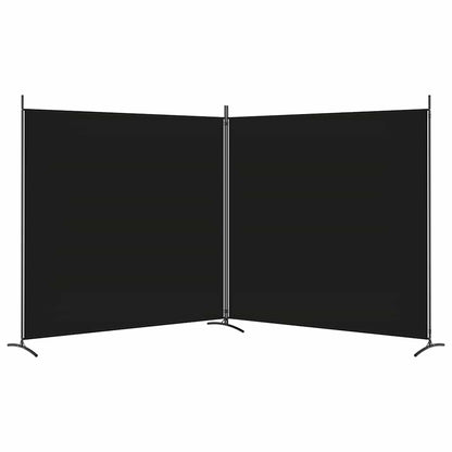 Divisorio a 2 Pannelli Nero 348x180 cm in Tessuto - homemem39