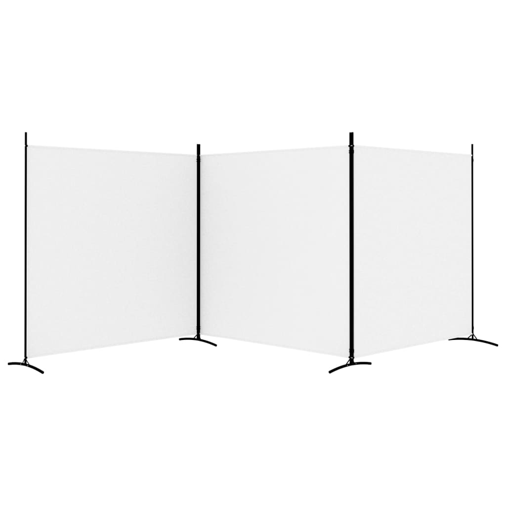 Divisorio a 3 Pannelli bianco 525x180 cm in Tessuto
