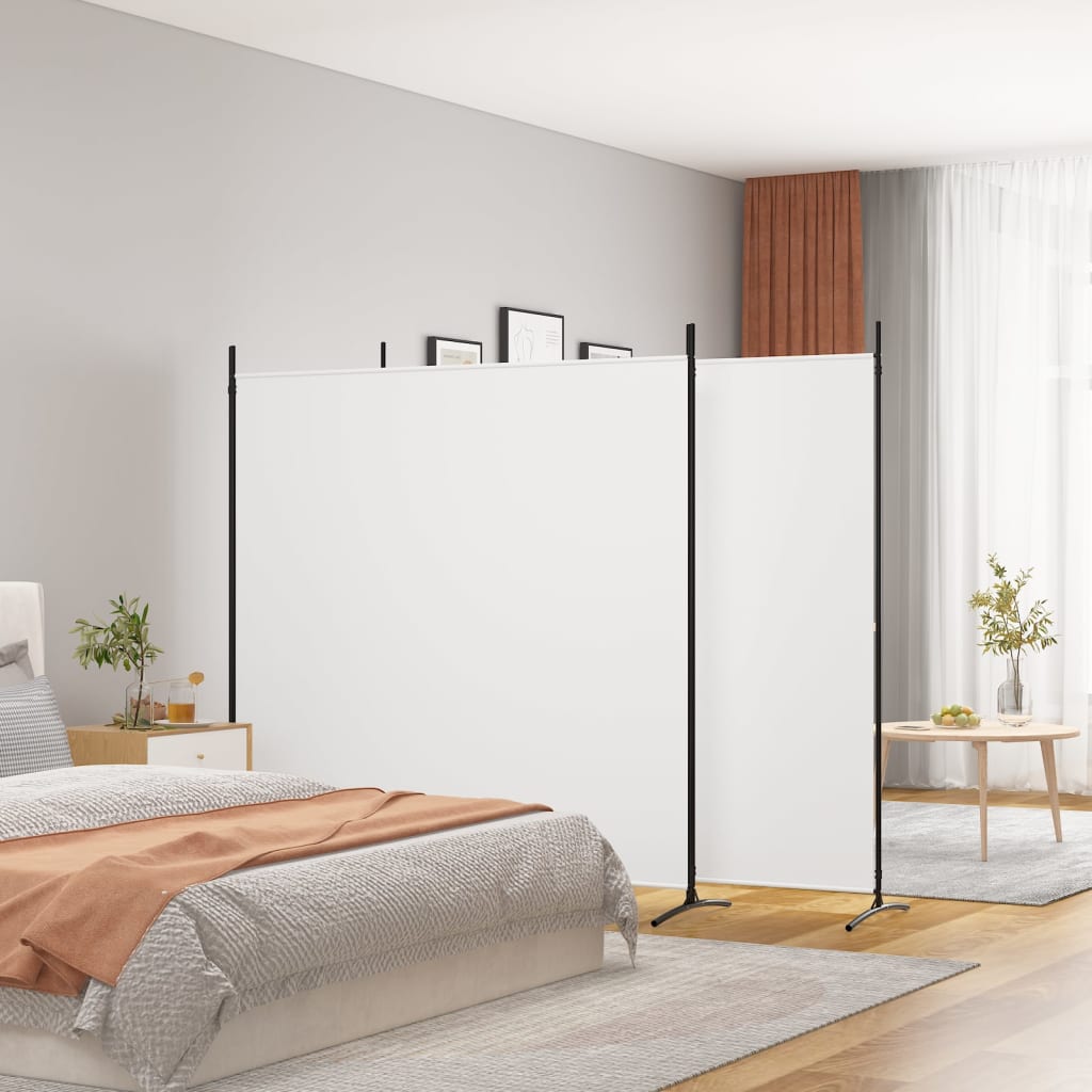Divisorio a 3 Pannelli bianco 525x180 cm in Tessuto - homemem39