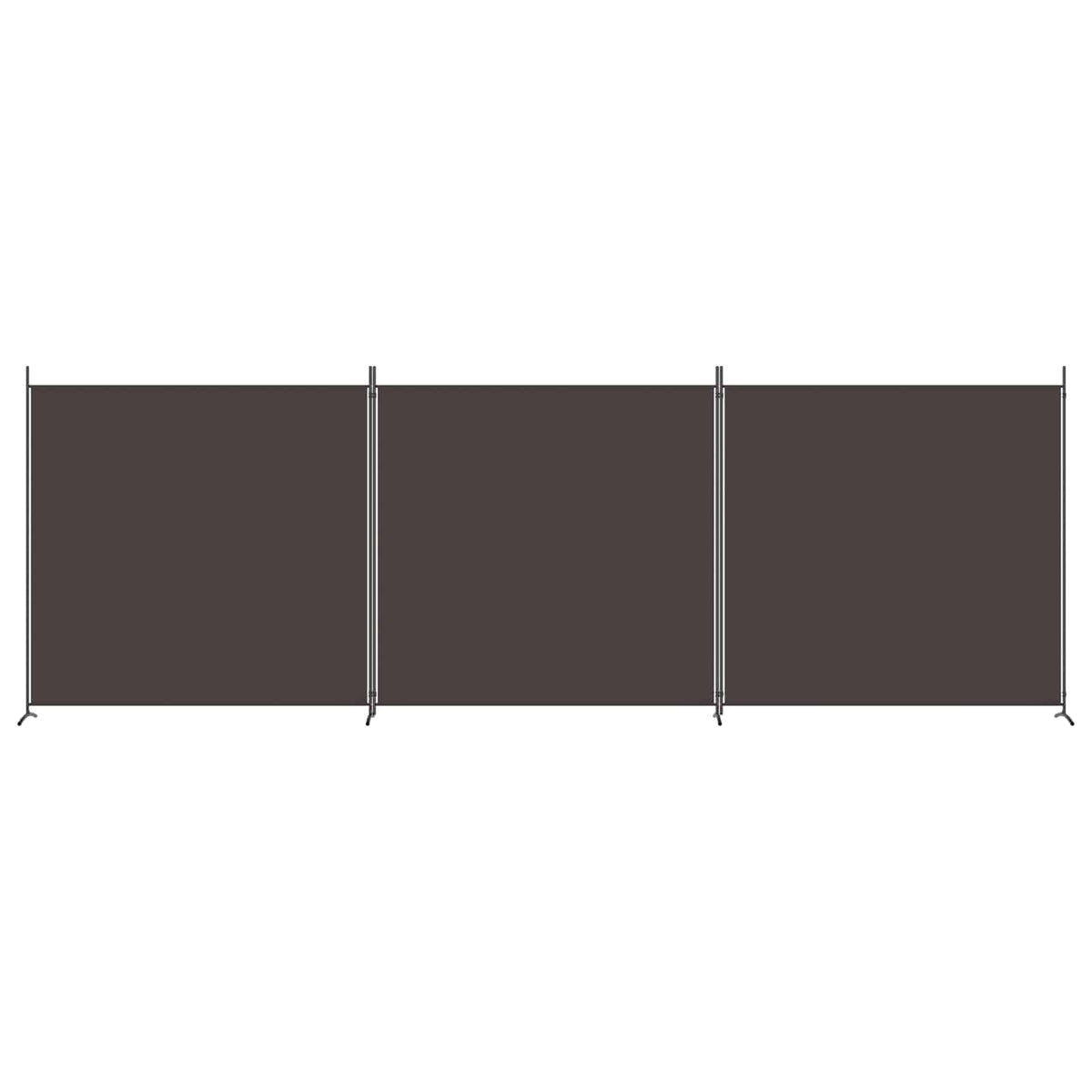 Divisorio a 3 Pannelli Marrone 525x180 cm in Tessuto
