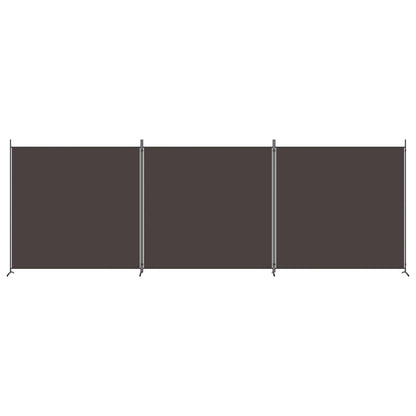 Divisorio a 3 Pannelli Marrone 525x180 cm in Tessuto
