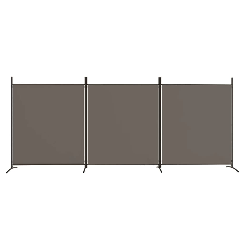 Divisorio a 3 Pannelli Antracite 525x180 cm in Tessuto - homemem39