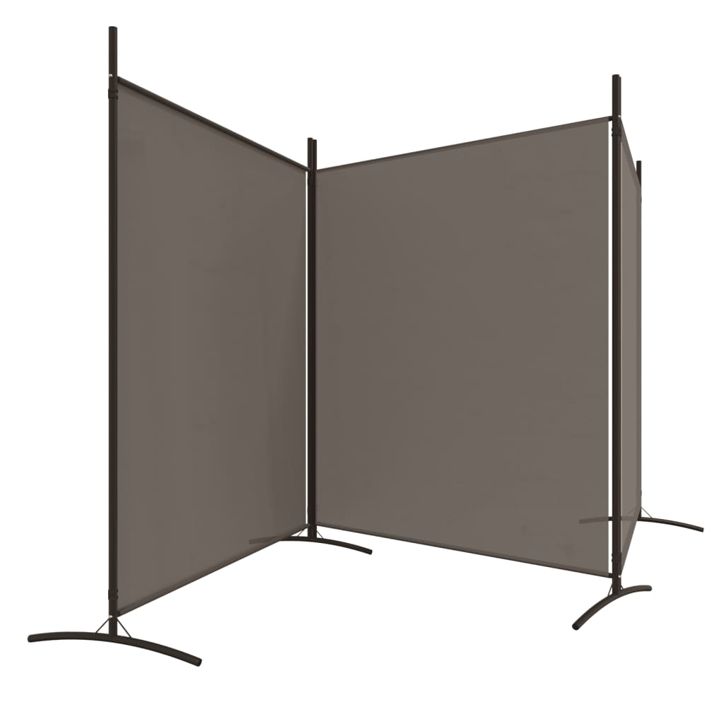 Divisorio a 3 Pannelli Antracite 525x180 cm in Tessuto - homemem39