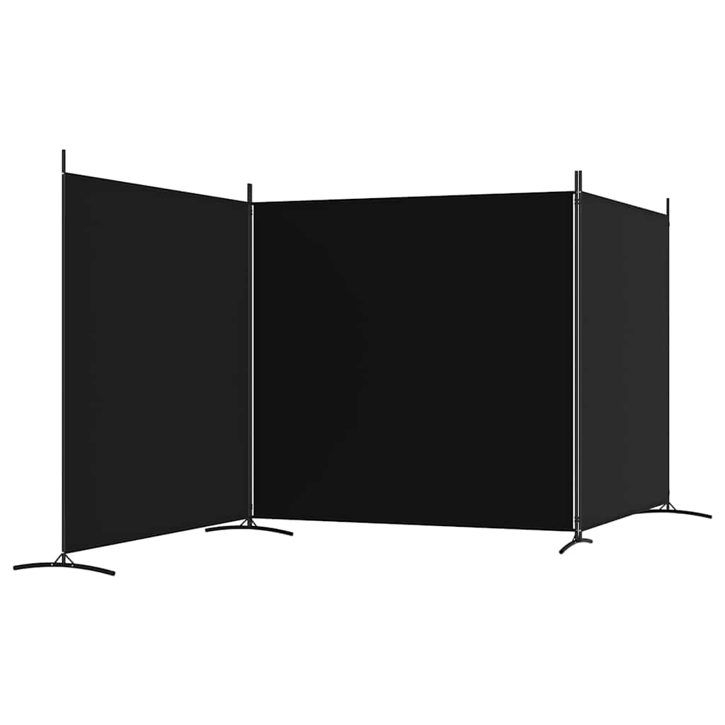 Divisorio a 3 Pannelli Nero 525x180cm in Tessuto - homemem39