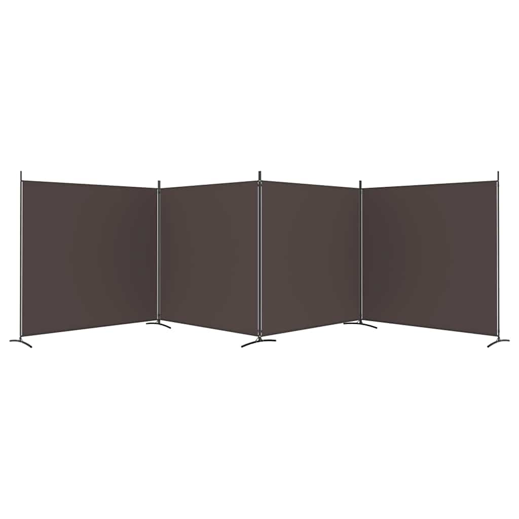 Divisorio a 4 Pannelli Marrone 698x180 cm in Tessuto