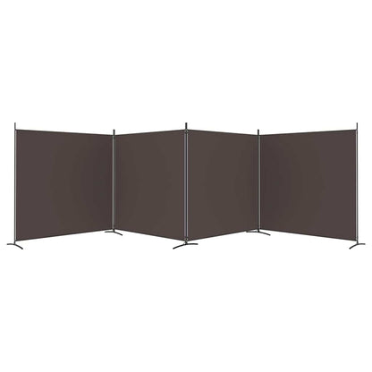 Divisorio a 4 Pannelli Marrone 698x180 cm in Tessuto