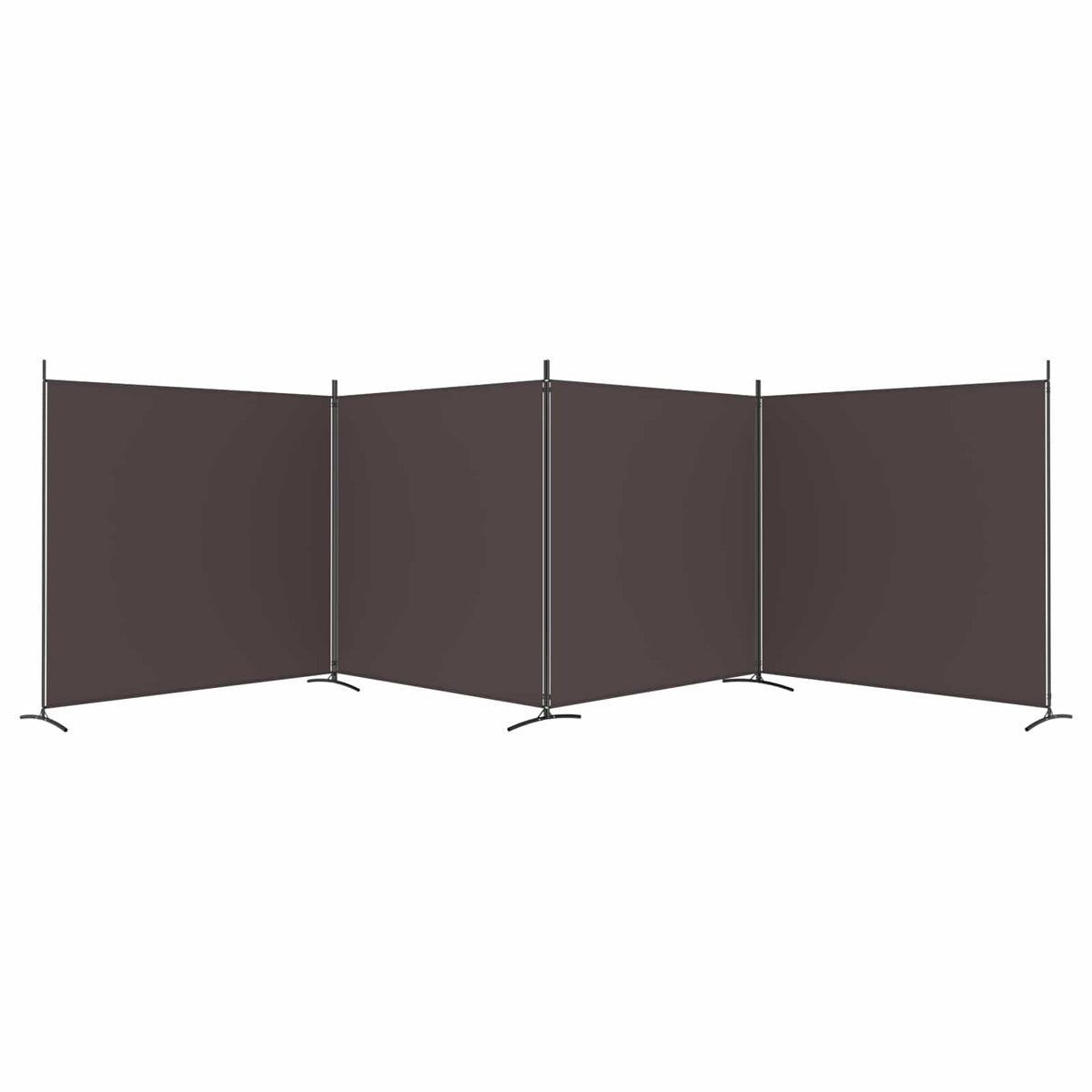 Divisorio a 4 Pannelli Marrone 698x180 cm in Tessuto