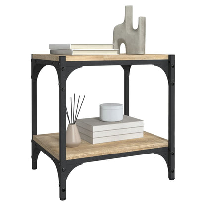 Mobile TV Rovere Sonoma 40x33x41 cm Legno Multistrato e Acciaio | homemem39