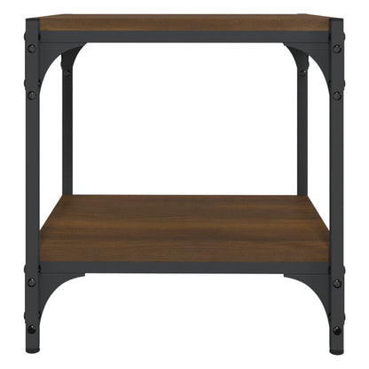 Mobile TV Rovere Marrone 40x33x41cm Legno Multistrato e Acciaio