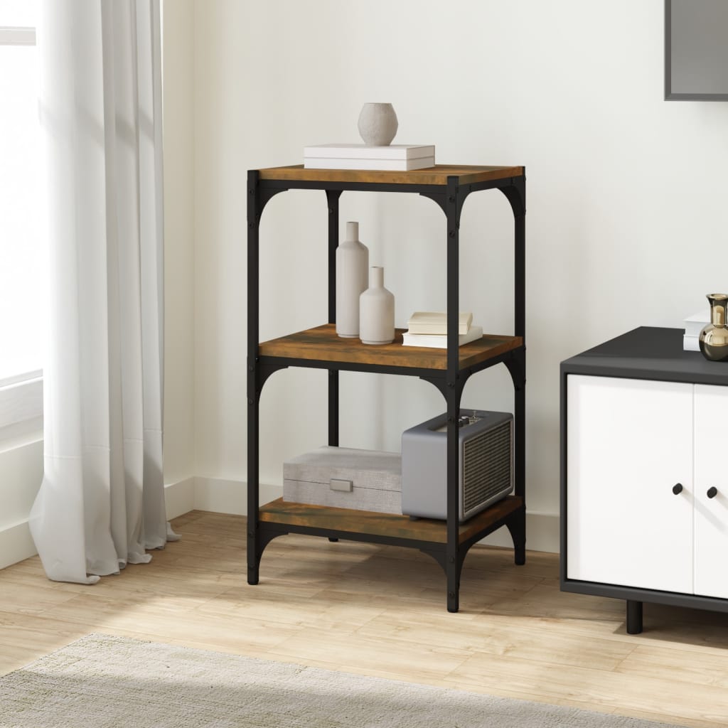Libreria rovere fumo 40x33x70,5cm Legno Multistrato e Acciaio | homemem39